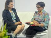 Las Cancilleres de Argentina e Indonesia