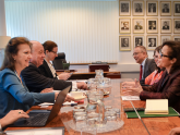 Reunión de la Canciller Diana Moindino con la Secretaria General de Relaciones Exteriores de Brasil, María Laura de Rocha 