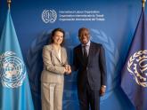 Mondino con el Director General de la OIT, Gilbert Houngbo