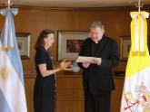 Canciller Mondino con Nuncio Apostólico, Miroslaw Adamczyk 
