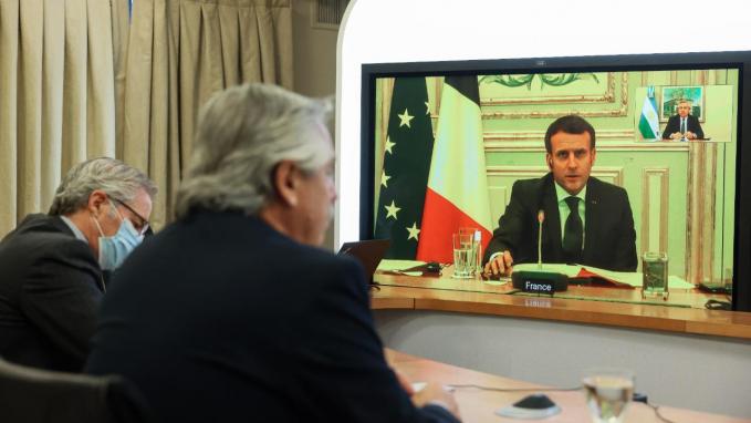 Presidentes Fernández y Macron
